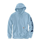 CARHARTT MIDWEIGHT HOODED LOGO SWEATSHIRT - MOONSTONE