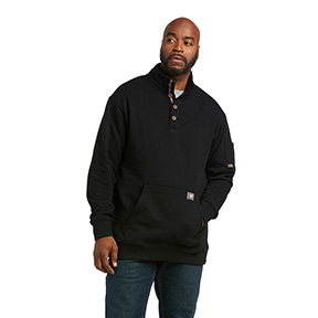 ARIAT REBAR OVERTIME FLEECE SWEATER- BLACK