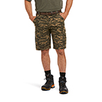 ARIAT REBAR DURASTRETCH CARGO SHORT- OLIVE CAMO