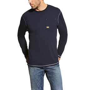 ARIAT REBAR WORKMAN LONG SLEEVE T-SHIRT- NAVY