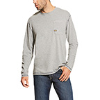 ARIAT REBAR WORKMAN LONG SLEEVE T-SHIRT- HEATHER GREY