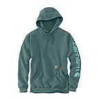 CARHARTT MIDWEIGHT HOODED LOGO SWEATSHIRT - SEA PINE HEATHER