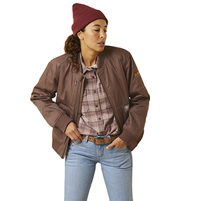 ARIAT REBAR DURACANVAS BOMBER JACKET- PEPPERCORN